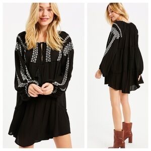 DARLING Embroidered Tunic Mini Dress